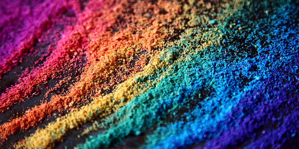 Bright coloured powder representing diverisity