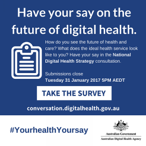Have your say in digital health ad with link